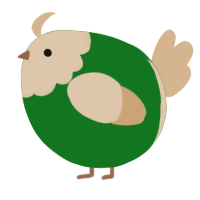 A leaf and beige chicken with a head pattern