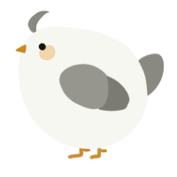 A white and ash chicken