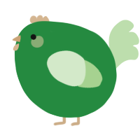 A viridian and gluppy chicken