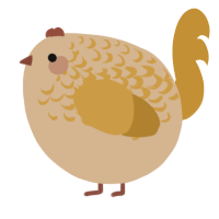 A beige and gold chicken with a half-lace pattern