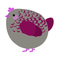 A ash and wine chicken with a half-lace pattern