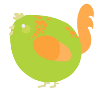 A indigo and ultramarine chicken with a neck-speckle pattern