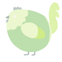 A gluppy and apple chicken with a head pattern