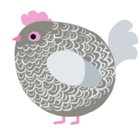 A ash and mist chicken with a double-lace pattern