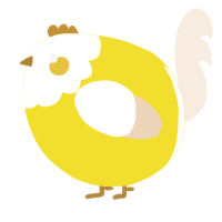 A yellow and cream chicken with a head pattern