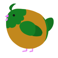 A ochre and leaf chicken with a head pattern