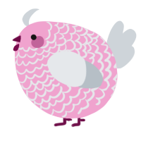 A pink and mist chicken with a lace pattern