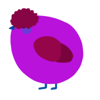 A amethyst and maroon chicken