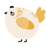 A cream and honey chicken with a neck-speckle pattern
