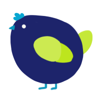 A navy and lime chicken
