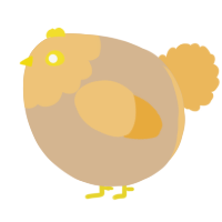 A beige and honey chicken with a head pattern
