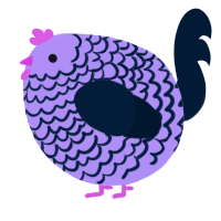 A lilac and tumblr chicken with a lace pattern