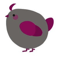 A grey and wine chicken