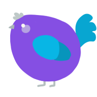 A blurple and cerulean chicken