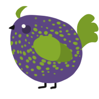 A overcast and chartreuse chicken with a speckle pattern