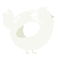 A white chicken with a neck-speckle pattern