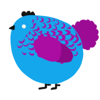 A sky and plum chicken with a half-lace pattern