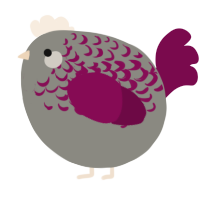 A ash and wine chicken with a half-lace pattern