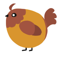 A orange and russet chicken with a head pattern