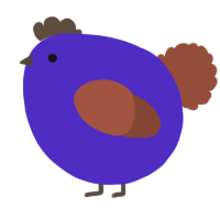A indigo and russet chicken