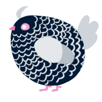 A tumblr and mist chicken with a lace pattern