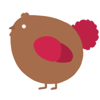 A brown and crimson chicken