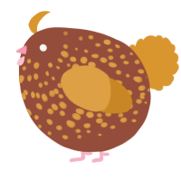 A russet and orange chicken with a speckle pattern