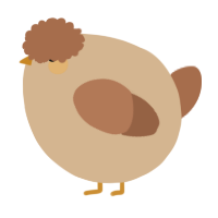A beige and brown chicken