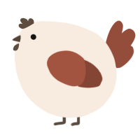 A cream and russet chicken