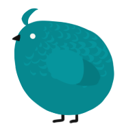 A teal chicken with a half-lace pattern