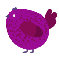 A plum and wine chicken with a speckle pattern