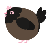 A bark and sable chicken with a head pattern