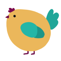 A honey and turquoise chicken