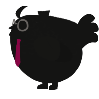 A black chicken with a half-lace pattern