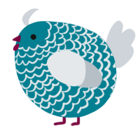 A sea and mist chicken with a lace pattern