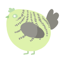 A apple and ash chicken with a half-bar pattern