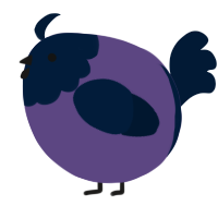 A overcast and tumblr chicken with a head pattern