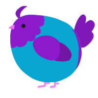 A cerulean and violet chicken with a head pattern