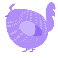 A lilac chicken with a bar pattern