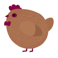 A brown chicken with a double-lace pattern