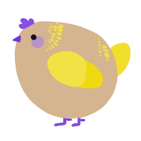 A beige and yellow chicken with a neck-band pattern