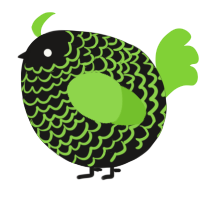 A sable and grass chicken with a lace pattern