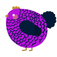 A amethyst and tumblr chicken with a lace pattern