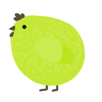 A lime chicken with a speckle pattern