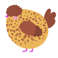 A honey and russet chicken with a speckle pattern