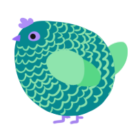 A teal and spring chicken with a lace pattern