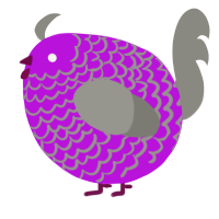 A amethyst and ash chicken with a lace pattern