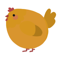A orange and ochre chicken with a head pattern