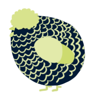A tumblr and lemon chicken with a lace pattern