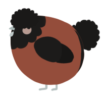 A russet and sable chicken with a head pattern